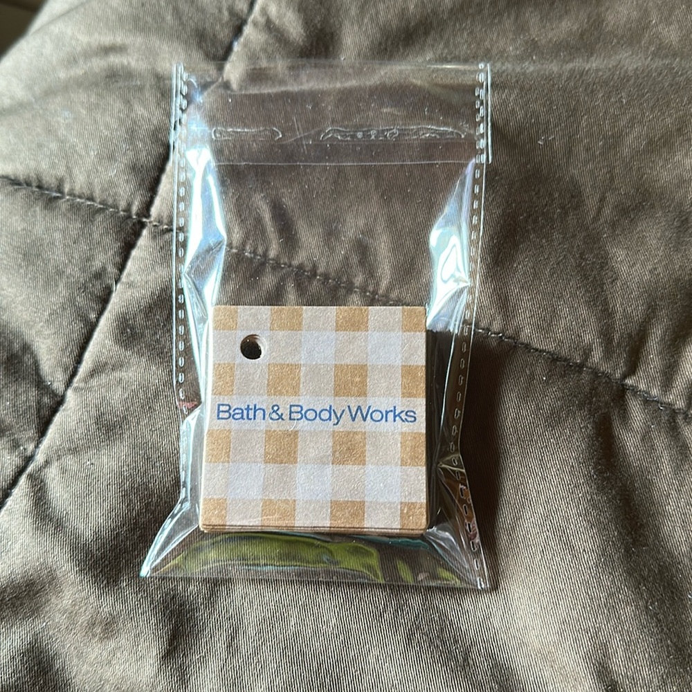 Bath & Body Works Small Cardboard Gingham Gift Tags
